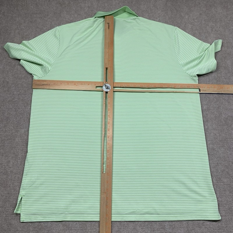 Southern Tide Polo Shirt Mens XL Green Striped Short Sleeve Stretch gallery