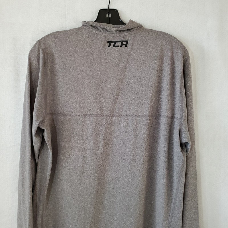TCA Shirt Men's Medium Fusion Pro Quick Dry Long Sleeve 1/4 Zip Running Grey gallery