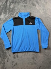 The North Face Fleece Pullover Mens Medium Blue Black Snap Mock Neck TKA Glacier