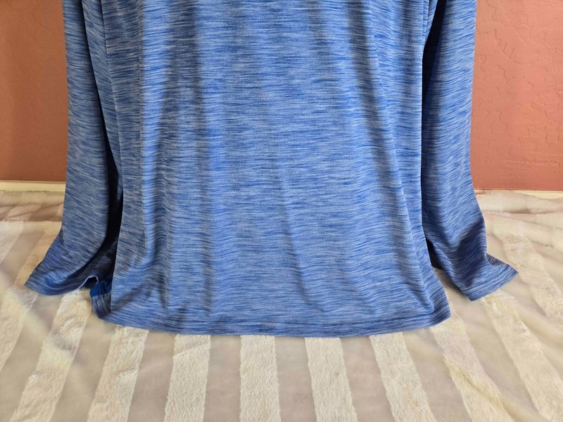 Under Armour Fitted Run Heather Blue Mens Heatgear Long Sleeve Shirt Size 2XL gallery