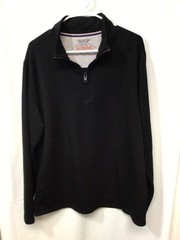 Weatherproof Black Large Long Sleeve 1/4 Zip Poly Blend Wind Shirt J1