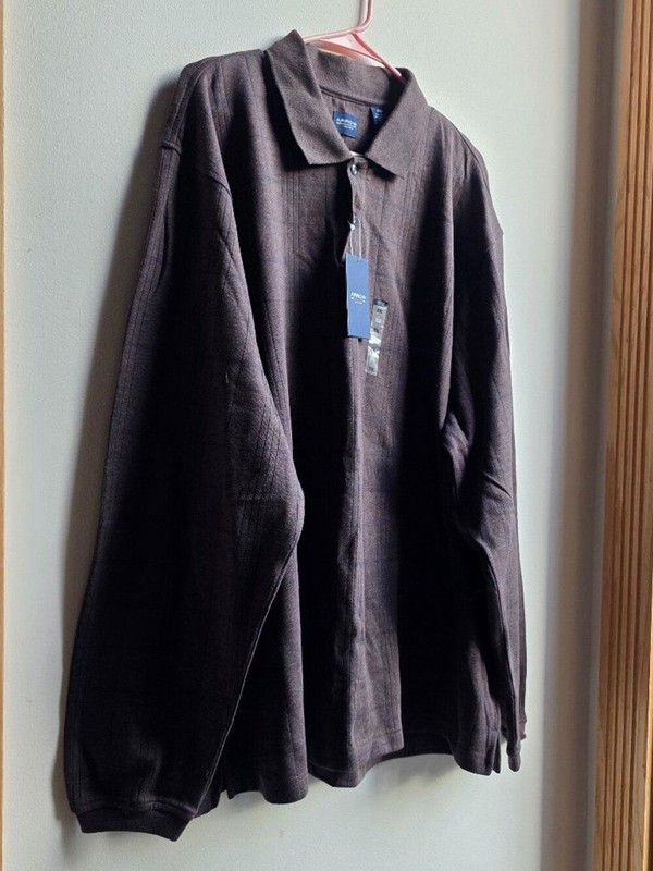 NWT Arrow Brown Half Button-Up Long Sleeve Jersey Big & Tall Size XXL gallery