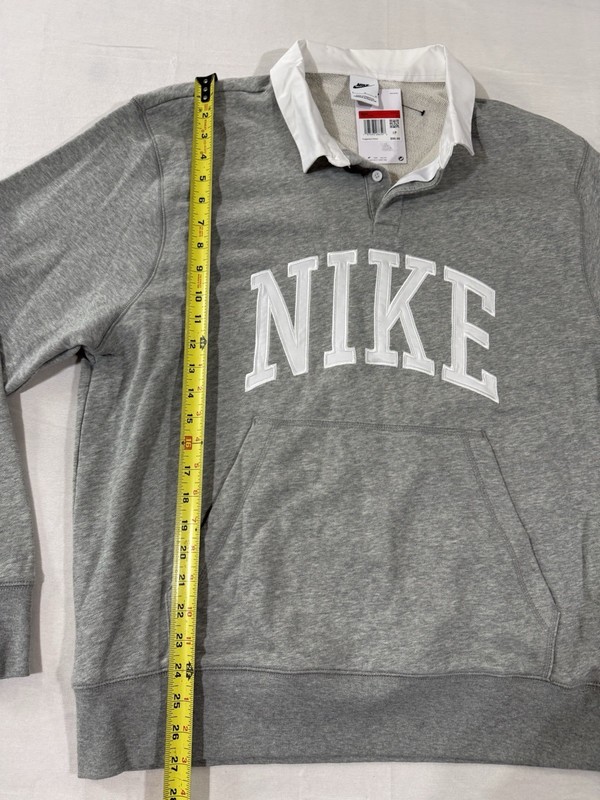 Nike Club Fleece Long Sleeve Rugby Polo Shirt Men’s Large FN3112-063 NWT $90 gallery