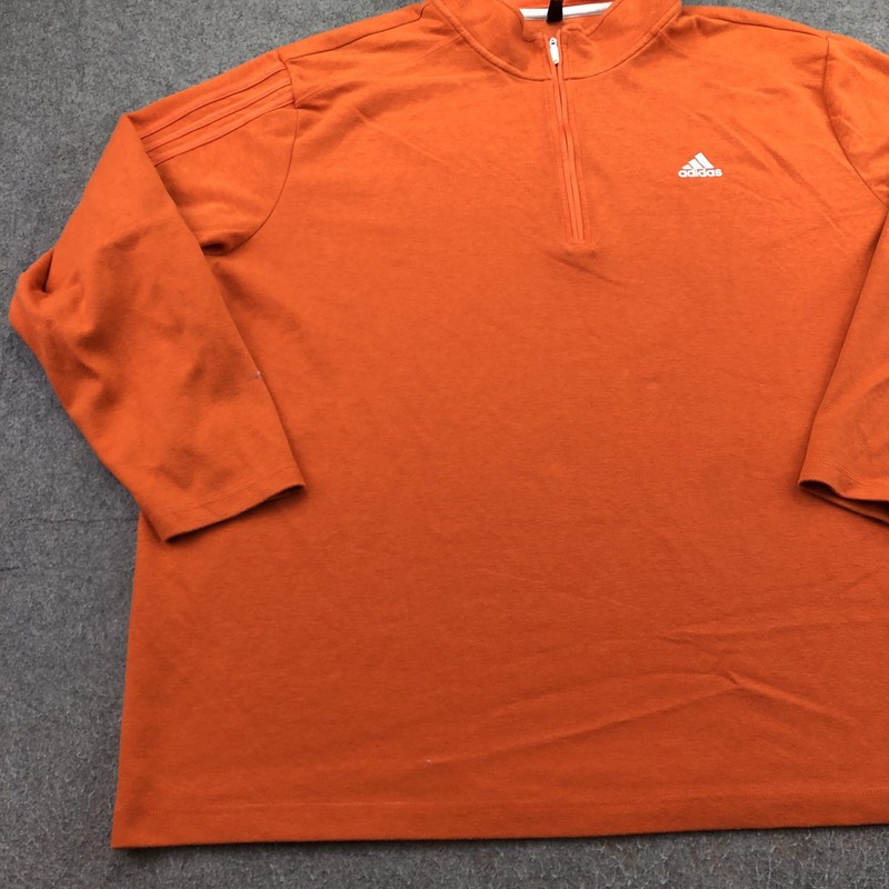 Adidas Pullover Mens 4XL Orange 1/4 Zip Long Sleeve Primegreen Athletic Top gallery
