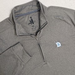 Johnnie-O Men’s Med Gray 1/4 Zip Performance Pullover Stretch Golf Comp Logo