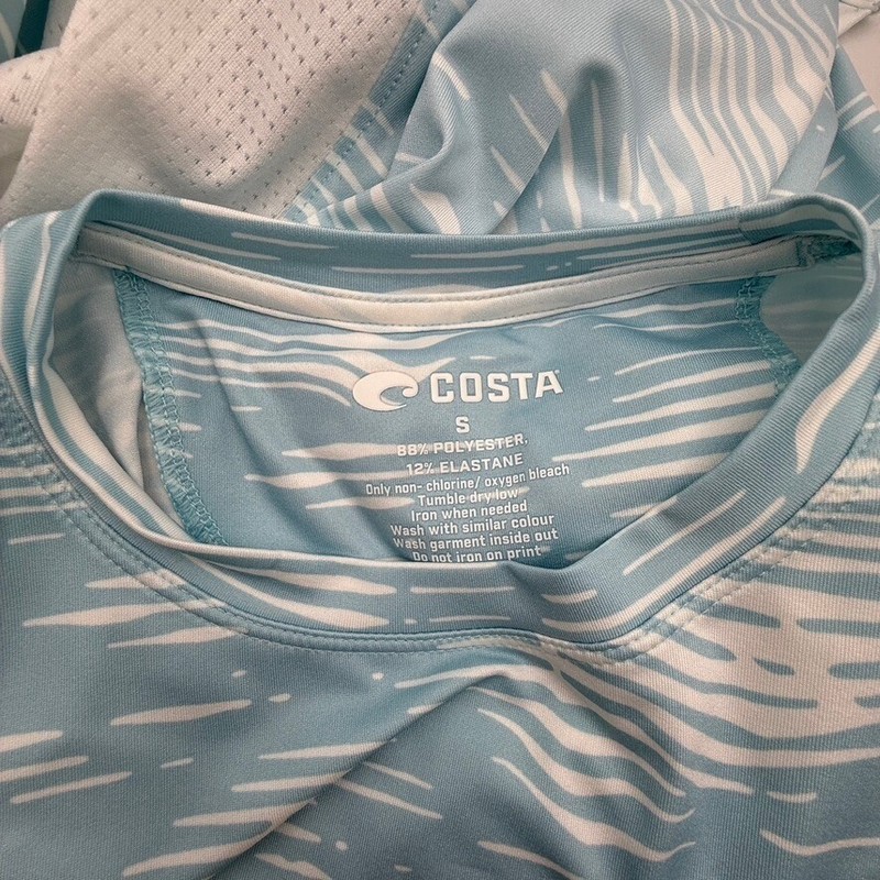 Costa Performance Fishing Shirt Long Sleeve Moisture Wicking UPF Blue Men Small gallery