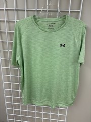 Under Armour green and black striped short sleeve shirt size XXL. Short sleeve.