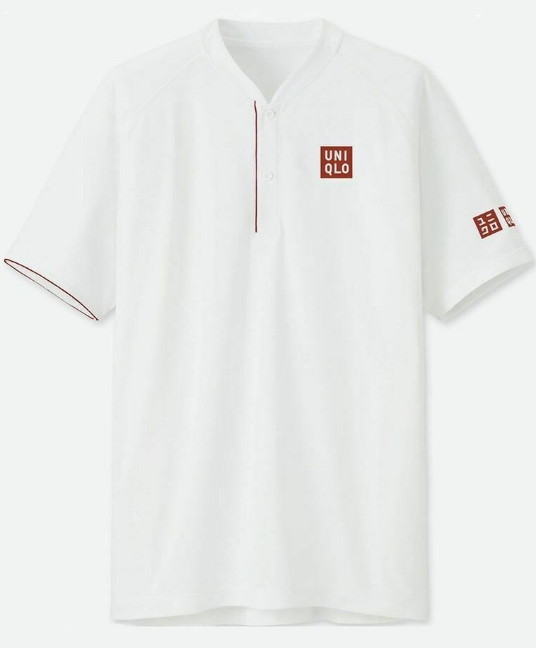 Uniqlo Roger Federer RF 2018 Wimbledon Henley Polo Tennis Shirt DRY-EX M/L - NWT
