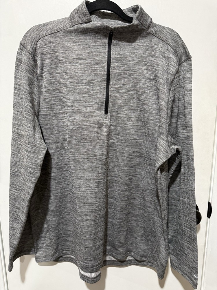 Hi-Tec Men's Gray 1/4 Zip Mock Neck Pullover Long Sleeve Activewear Top XL