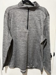 Hi-Tec Men’s Gray 1/4 Zip Mock Neck Pullover Long Sleeve Activewear Top XL