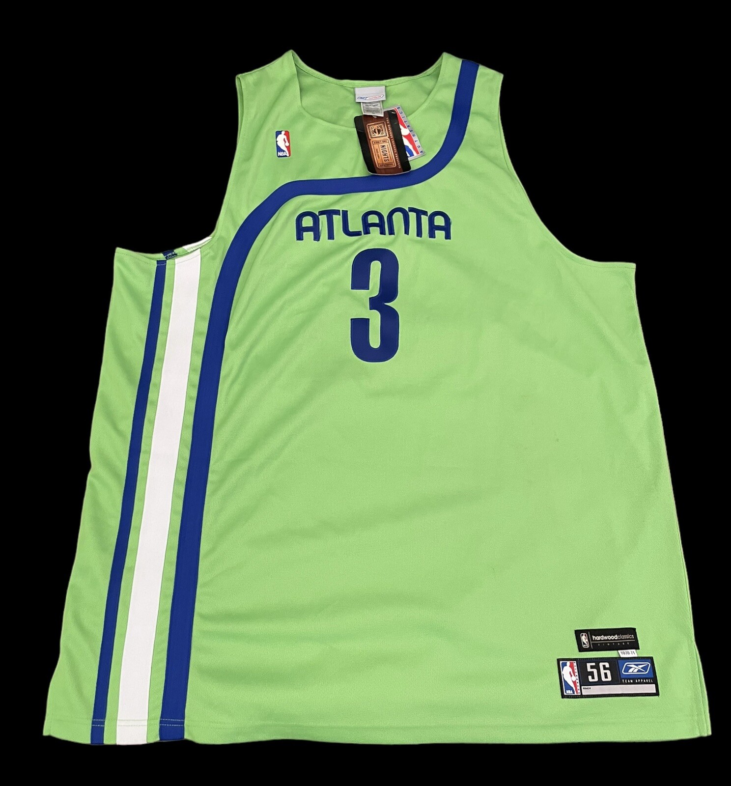 100% Authentic HWC 1970-1971 Atlanta Hawks Shareef Abdur-Rahim #3 Jersey 56 3XL gallery