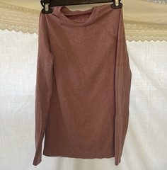 Figs Threads for Threads Seamless Crew Neck Long Sleeve Top Pink 2XS