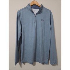 Good Good Golf Mens Medium Quarter Zip Pullover Blue Grid Performance Shirt