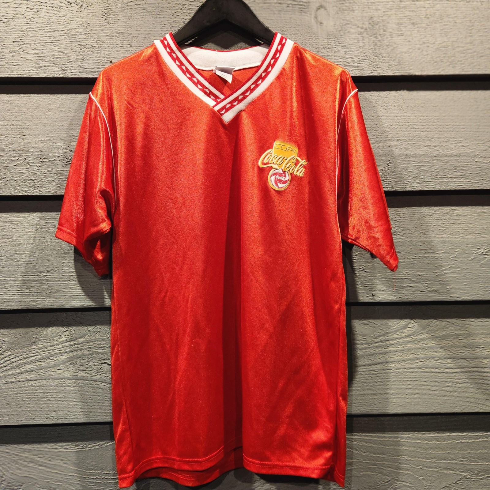 Augusta Sportswear Jersey Mens Large Red V-Neck Copa Coca-Cola Soccer Shirt USA gallery