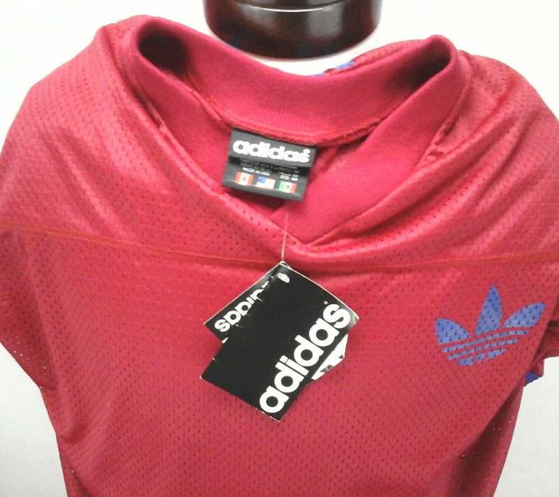 VINTAGE ADIDAS MESH JERSEY RED BLUE TREFOIL LOGO MENS Medium M Made in USA NEW gallery