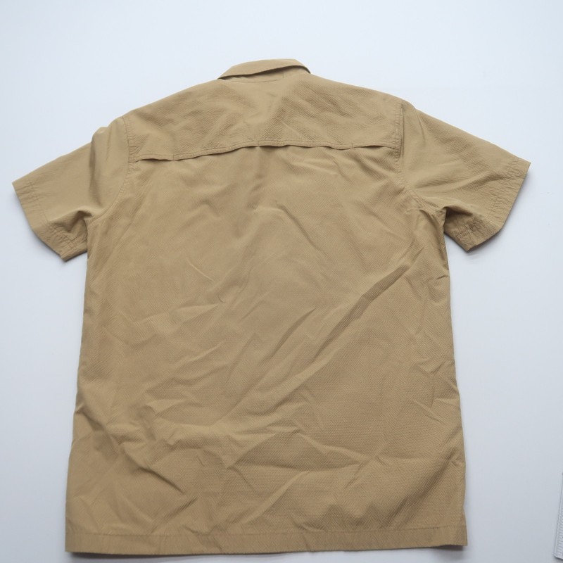 Eddie Bauer Mens Hiking Shirt Size Medium Short Sleeve Vented Fishing Beige gallery