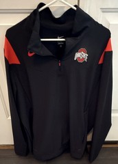 Nike Ohio State Buckeyes 1/4 Zip Pullover Long Sleeve Men’s L Black/Red