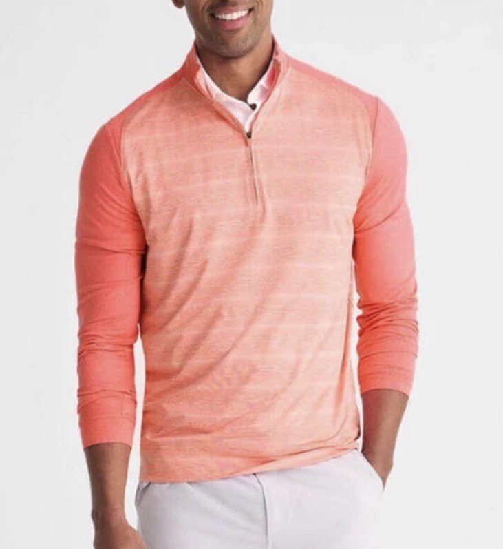 Johnnie-O Men's Bert Performance 1/4 Zip Golf Pullover Long Sleeve XXL Red Taffy gallery
