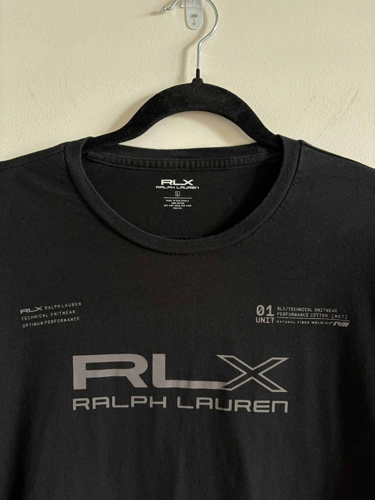 RLX Ralph Lauren Men’s Large Long Sleeve Graphic Logo T-Shirt Black 100% Cotton gallery