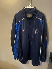 Nike Dallas Mavericks NBA Warm Up Jersey Button Up Blue Jacket Long Sleeve M XL