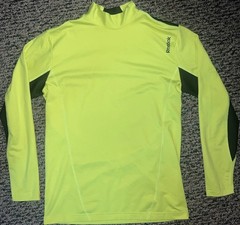 Reebok Play Dry Medium Long Sleeve Neon Yellow Shirt Excellent Condition! 🍀