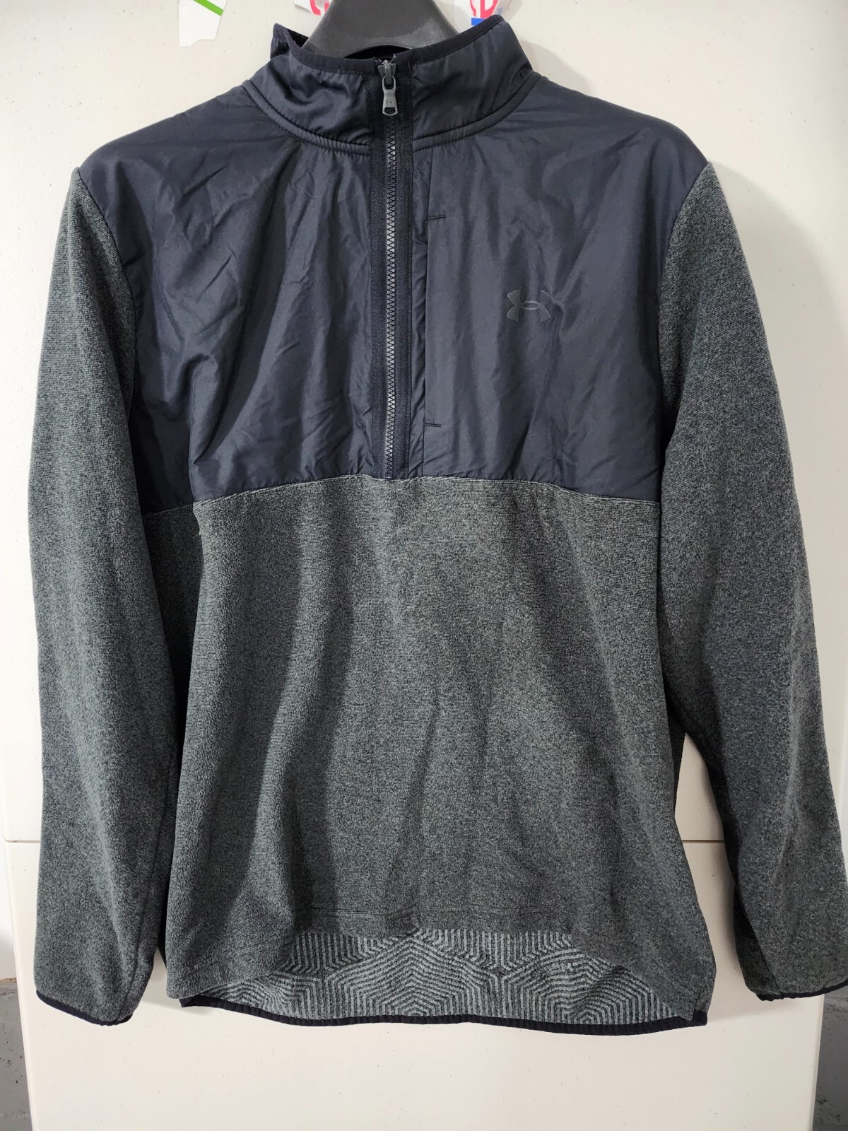 Under Armour Sweatshirt Mens XL Blu Gray 1/2 Zip Fleece Softshell Contrast Loose gallery