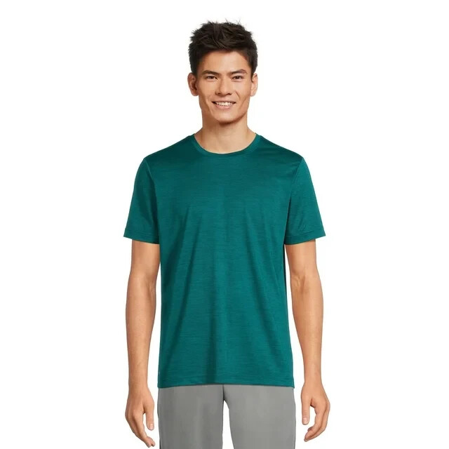 Athletic Works Men's Jersey Tee with Short Sleeves, Teal Size S(34-36) gallery