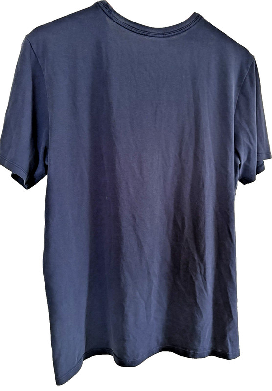 The Nike Tee Dri-Fit Navy Blue Short Sleeve Shirt L Gym Active Running Workout gallery