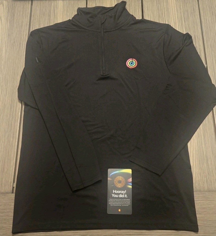 APPLE logo Employee Close Your Rings Challenge 1/4 zip Pullover Ladies XL