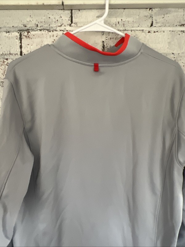 Nike Dri-Fit Men’s Golf 1/4 Zip Pullover, long sleeve, Gray With Apple Logo Sz L gallery