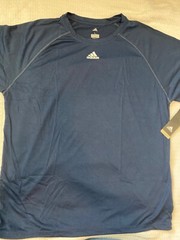 adidas climalite shirt large mens t shirt blue new with tags
