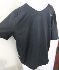 Nike Athletic Jersey Shirt Men Size L Large Vent Mesh Breathe Short Sleeve Black