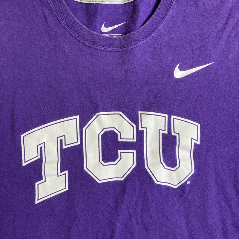 Nike TCU Texas Christian University T Shirt Mens Medium Purple Horned Frogs NCAA gallery