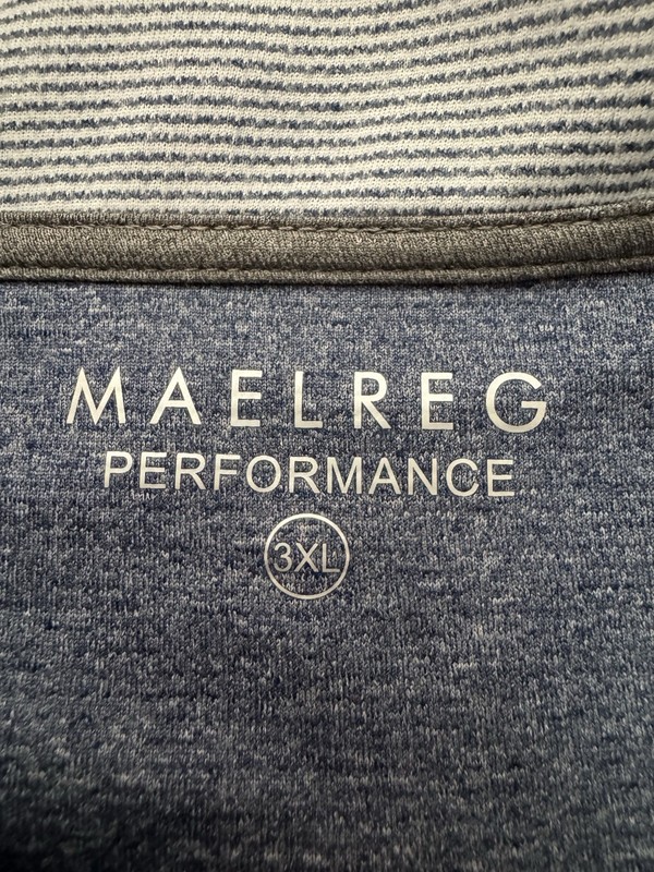 Maelreg Performance Men’s Moisture Wicking 1/4 Zip Pullover Navy Melange 3XL NWT gallery