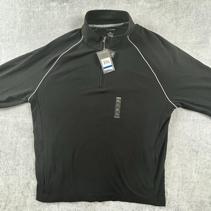 Van Heusen 1/4 Zip Pullover Mens XL Regular Fit Long Sleeve Golf Casual - NWT gallery