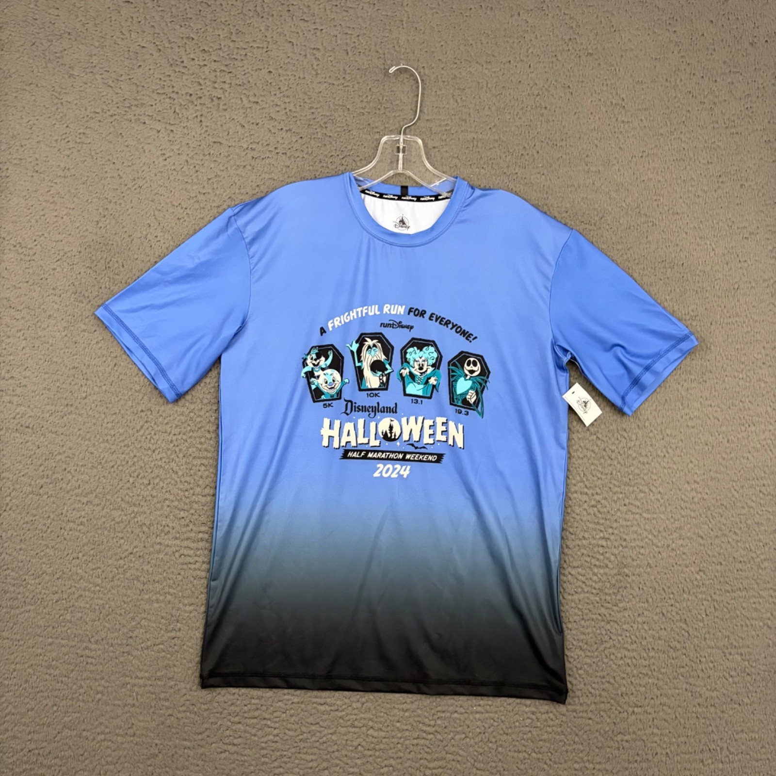 Disney Run T-Shirt Mens Small Multicolor Ombre Halloween Marathon Sports Cartoon gallery
