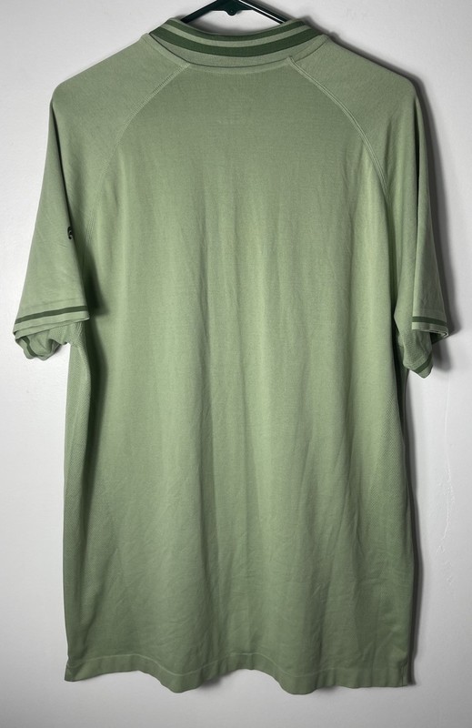 Fabletics Training Day Tipped Polo Thyme Green Men’s Large Athletic Shirt gallery