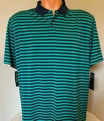 Nike Dry Golf Polo Shirt Top Navy Green Stripe 891853-370 Men’s Size XL