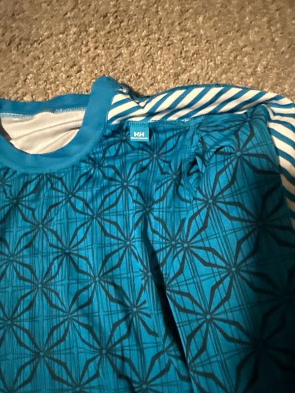 Helly Hansen Men's Blue Geometric LIFA Base Layer Long Sleeve Top gallery