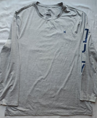 Hurley Men’s Long Sleeve Sunny Side Hybrid UPF Tagless Sunshirt Gray Size XL