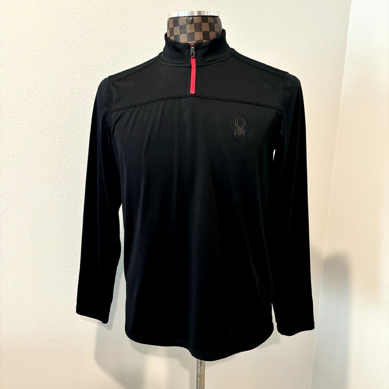 Spyder Mens ProwB Performance Jacket Small Black Active Shirt Pullover 1/4 Zip gallery