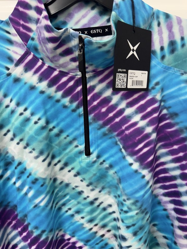 GSTQ Active 1/4 Zip Pullover Men Women Tie Dye Jacket NEW $148 NWT A0 gallery