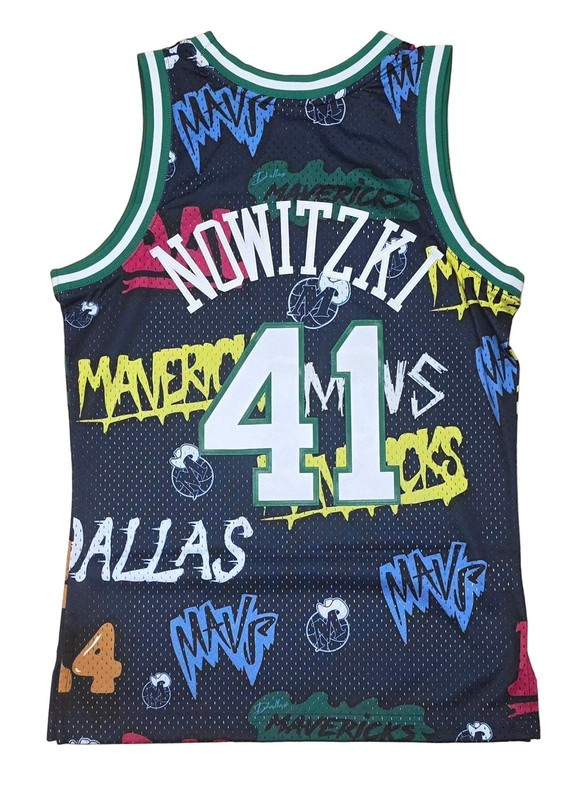 MENS MITCHELL & NESS SLAP STICKER SWINGMAN JERSEY MAVERICKS 1998 DIRK NOWITZKI gallery