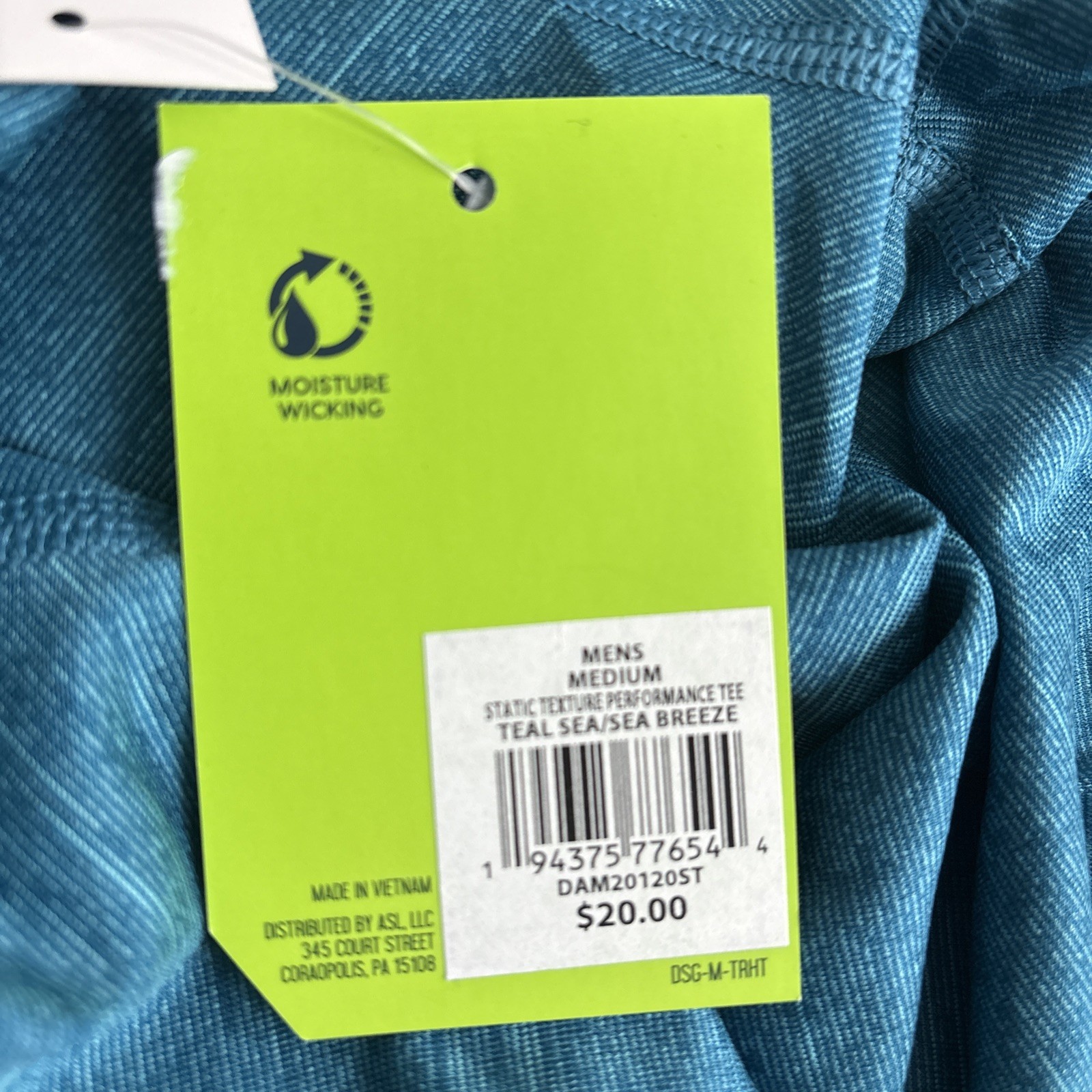 DSG Performance Training Tee size Medium teal/sea breeze NWT gallery