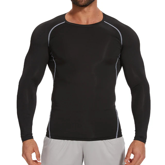 Men's Compression Shirts Long Sleeve Athletic Dry Tops Sports Workout Undershirt gallery