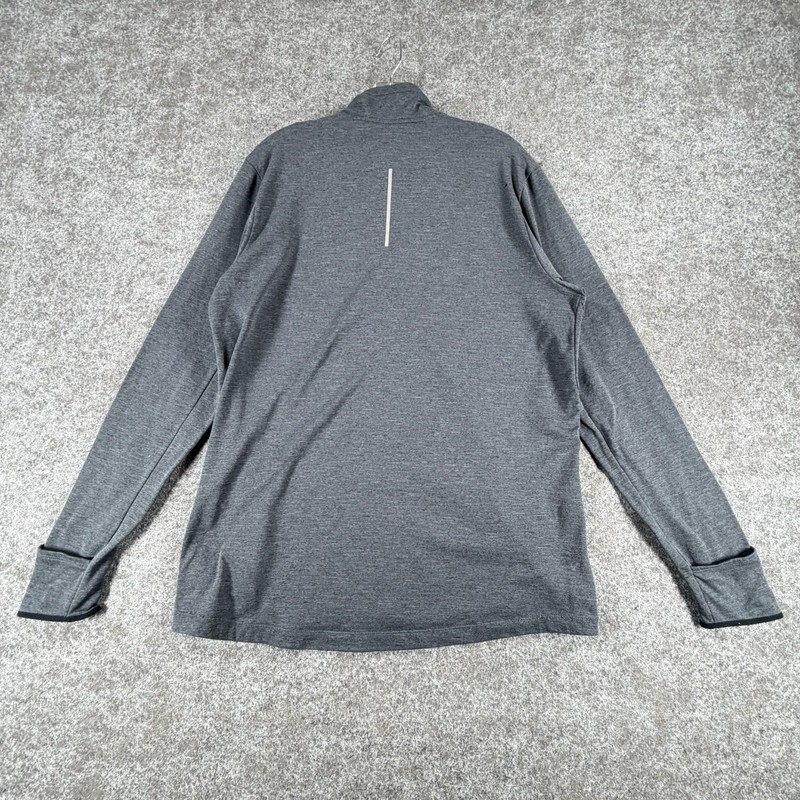 Nike Dri-Fit Therma Running Pullover Active Top Mens L Gray Mock Neck Thumbholes gallery