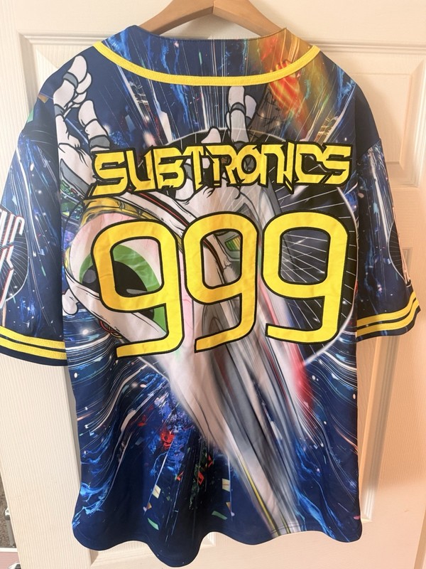 Subtronics Fractals Baseball Jersey 999 EDM Cyclops Army Dubstep Mens Size Large gallery