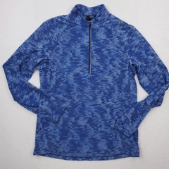 Lululemon Surge Warm Half Zip Mens Large Blue Data Rush Mini Jacquard Space Dye