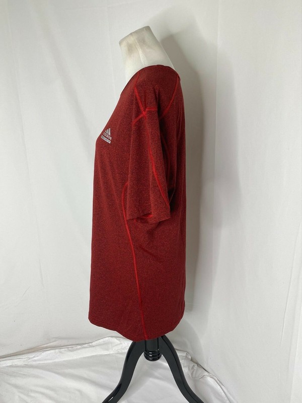 Adidas Mens XL Shirt Red and Black Speckled Climalite Tech-Fit Athletic gallery