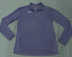 Nike Dri-Fit Navy Blue Running Pullover 1/4 Zip w/ Thumb Holes, Mens Size Large